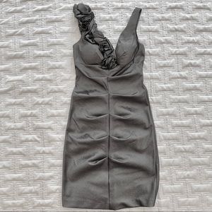 Xscape Gun Metal Silver Cocktail Dress Size 10